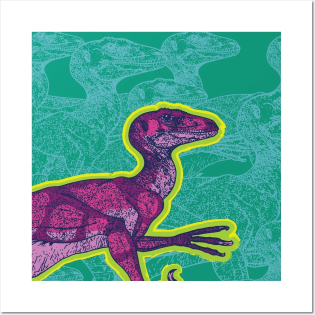 90s Dinosaur Deinonychus Wall Art by March90